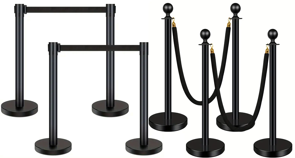 retractable-queue-pole-black